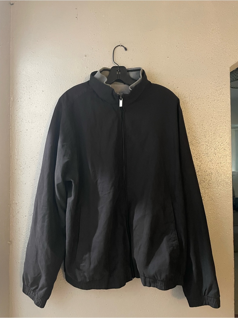 croft & barrow Black Full-Zip Windbreaker Jacket